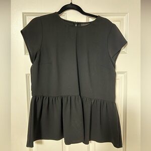 Halogen Classic Black Peplum Top